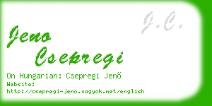 jeno csepregi business card